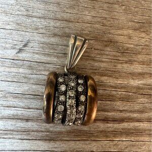 Vintage AL Sterling Silver Pendant With Rhinestones